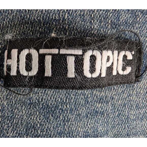 Hot Topic Butterfly Flare Jeans Women 26 Patchwork Boho Festival Retro Y2K Artsy - Picture 4 of 8